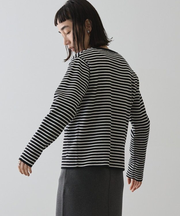 AMERICAN HOLIC バイパチクルーネックニットカーディガン Border