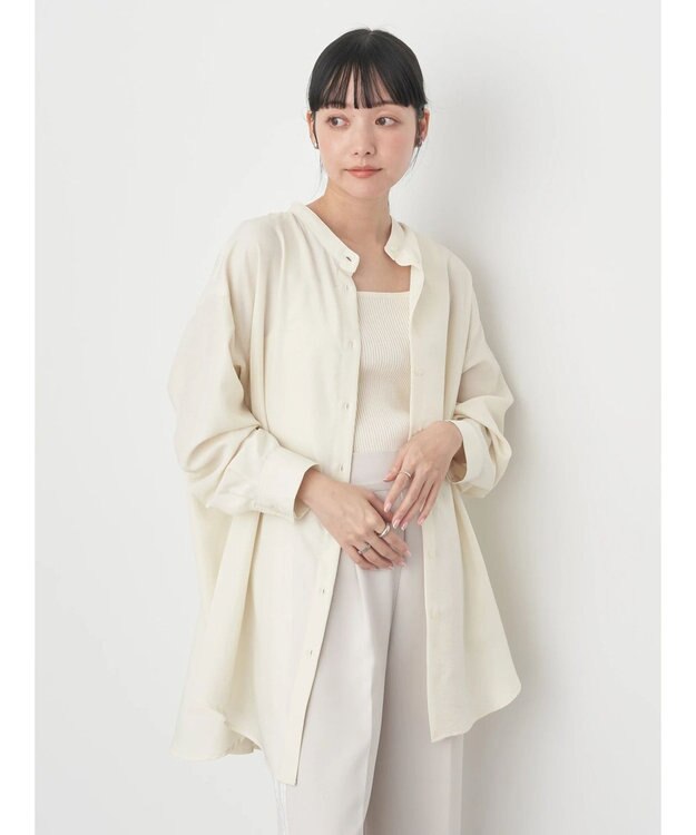 earth music&ecology バックデザインシャツ Light Yellow