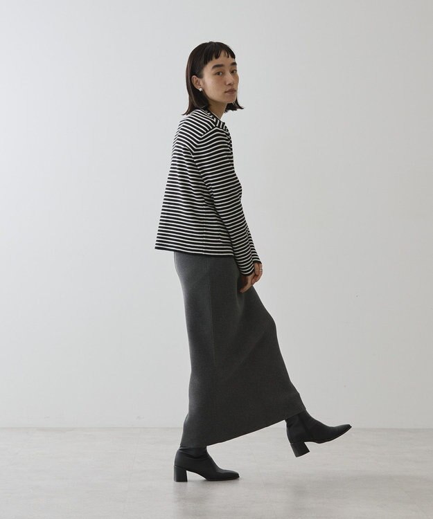 AMERICAN HOLIC バイパチクルーネックニットカーディガン Border