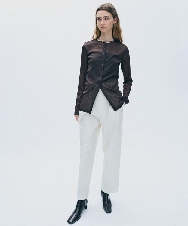 uncrave トリコットシフォン カーディガン ブラウン