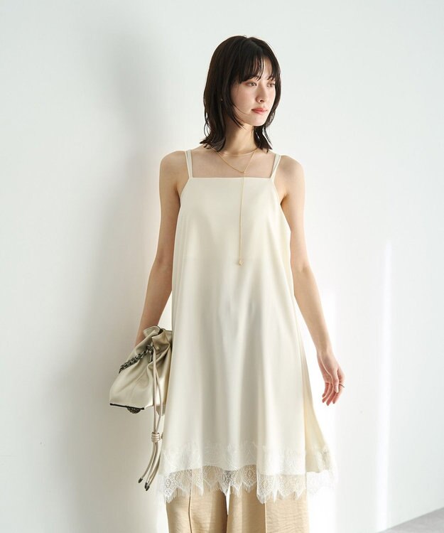 YECCA VECCA レースサテンキャミチュニック Ivory