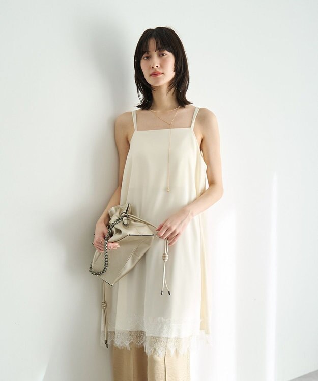 YECCA VECCA レースサテンキャミチュニック Ivory