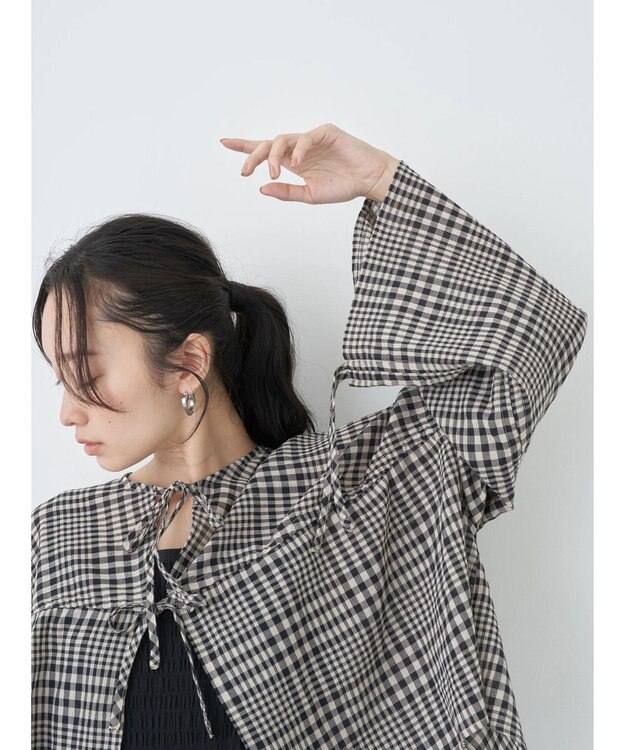 earth music&ecology ワッシャードロスト羽織りシャツ Check