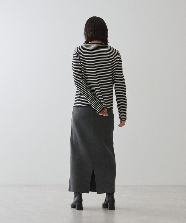 AMERICAN HOLIC バイパチクルーネックニットカーディガン Border