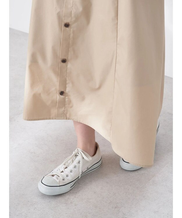 earth music&ecology ウエストリボンヘムスカート Beige