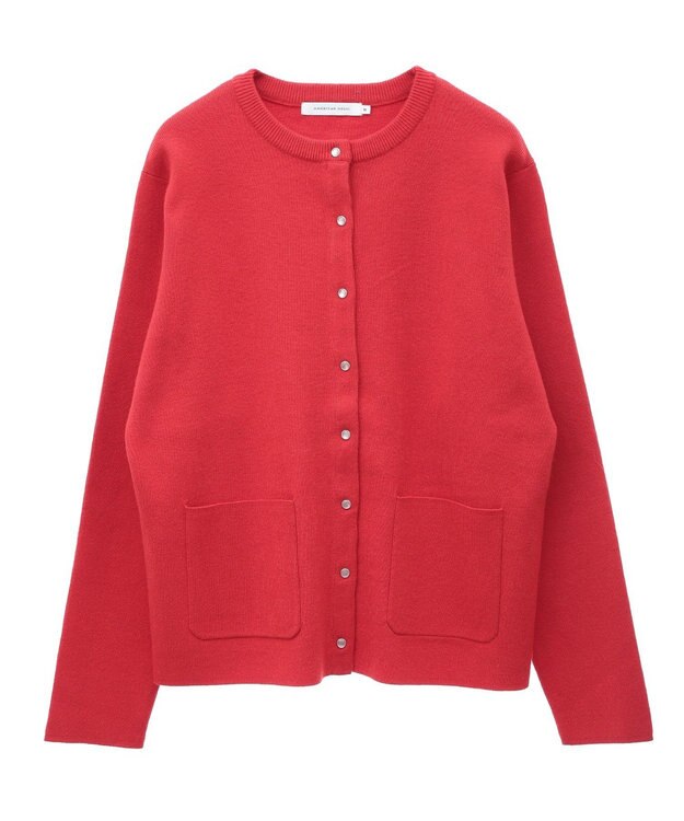 AMERICAN HOLIC バイパチクルーネックニットカーディガン Red