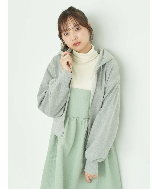 earth music&ecology 裏毛ＺＩＰパーカー Gray Mixture