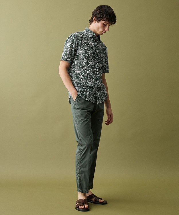 JOSEPH ABBOUD 【ウエストも伸びる!/JAPANファブリック】ヴィンテージコットン ストレッチ パンツ ダークグリーン系