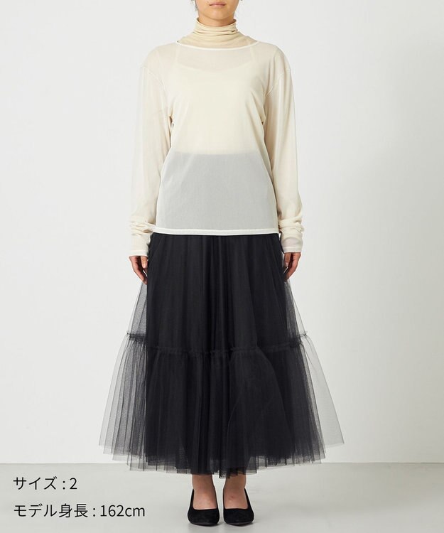 NAVE 【Nave・洗える】チュールジャージー トップス アイボリー系