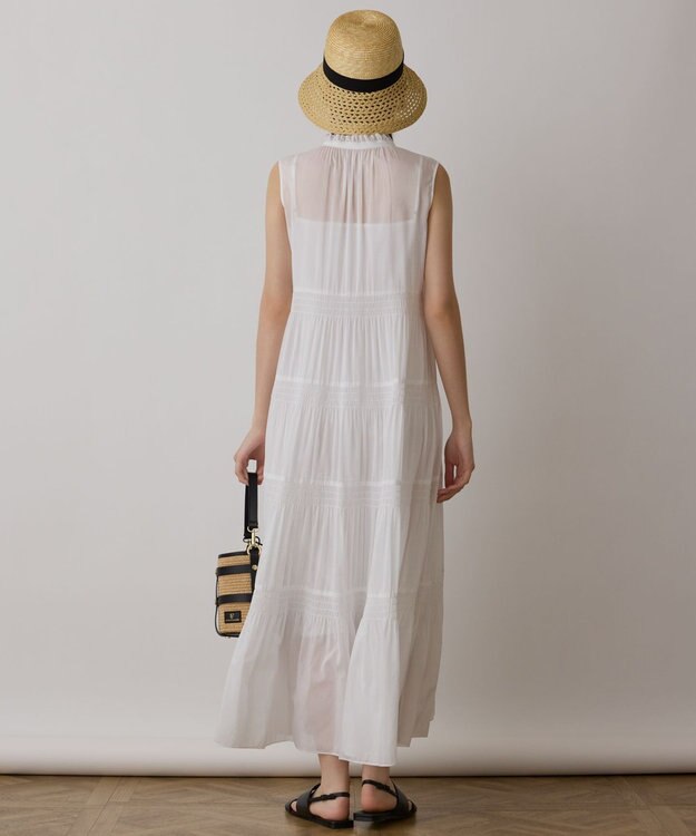 GRACE CONTINENTAL ティアードマキシカフタンワンピース ホワイト