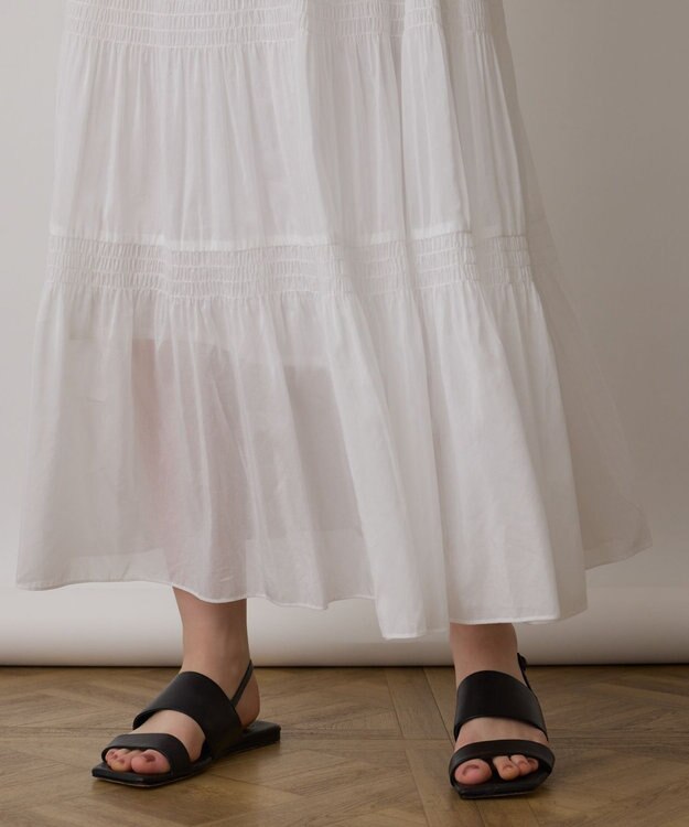 GRACE CONTINENTAL ティアードマキシカフタンワンピース ホワイト