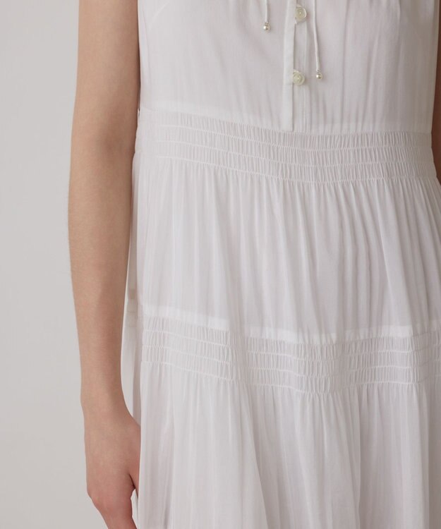 GRACE CONTINENTAL ティアードマキシカフタンワンピース ホワイト