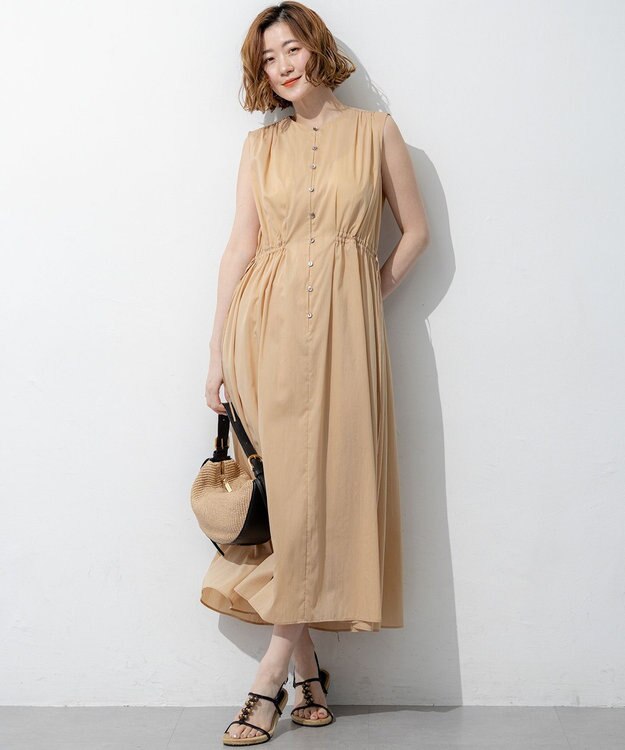 23区 【先行予約】シルキーライトクロス フレアワンピース ライトシナモン系