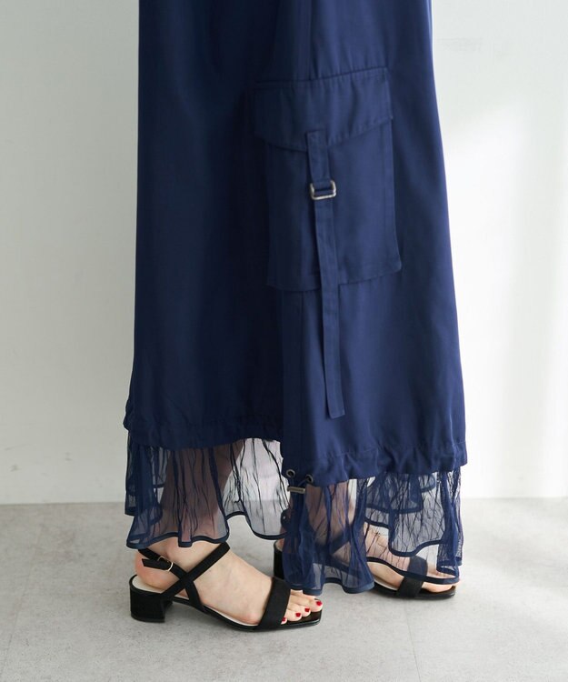 YECCA VECCA デニムMIXデザインサロペット Light Indigo