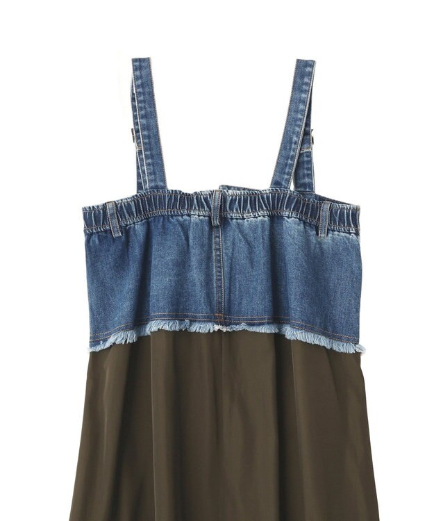 YECCA VECCA デニムMIXデザインサロペット Indigo