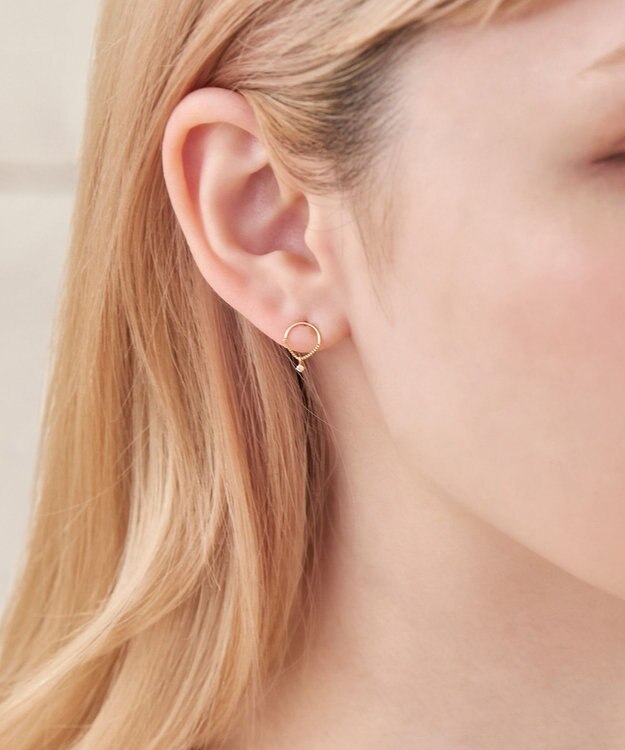 Phoebe 【K10】ペンデュラムダイヤモンドピアス　クリア ゴールド