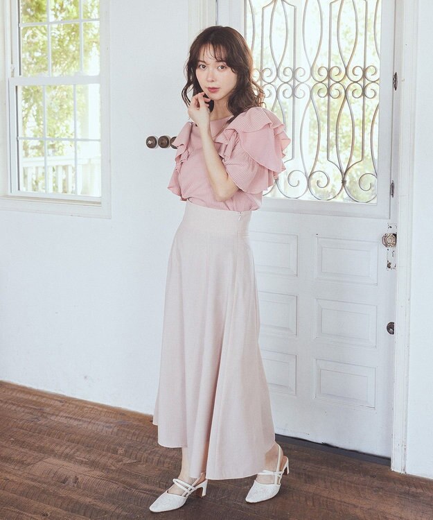 earth music&ecology 袖フリルデザインプルオーバー Pink