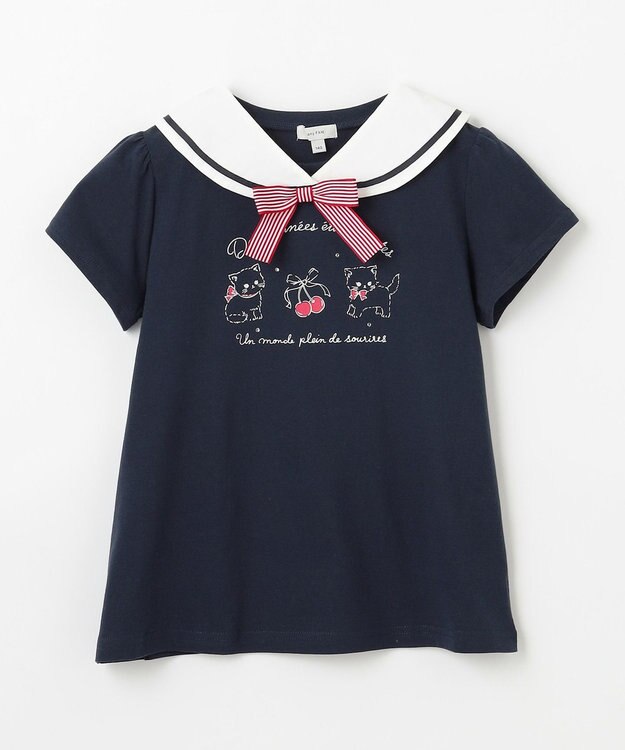 ANY KIDS セーラーカラー Tシャツ ネイビー