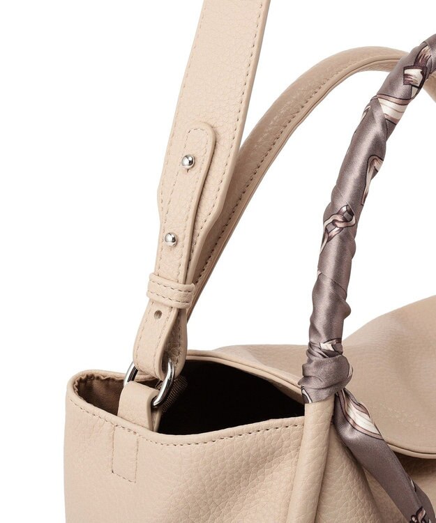 Green Parks ３ＳＥＴスカーフ付コードハンドルバッグｉｎポーチ Beige