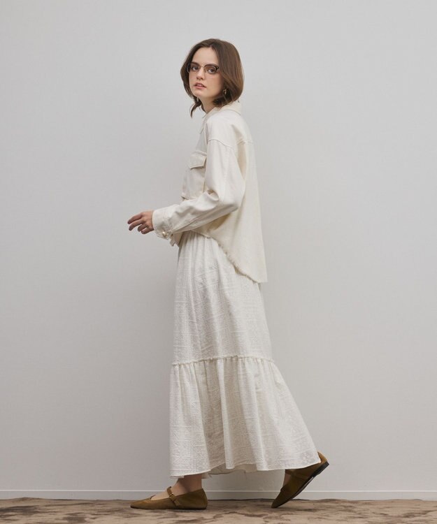 GRACE CONTINENTAL パール釦ピグメントシャツ キナリ