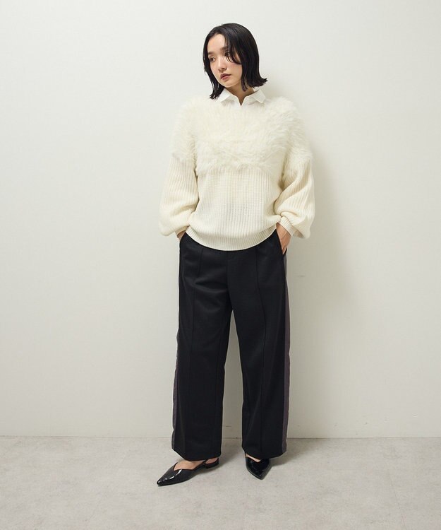 Green Parks ・Ｐｅｔｉｔ　Ｆｌｅｕｒ　シャギーキリカエニット Off White