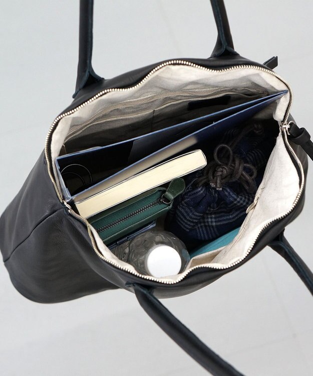 FOLNA RD ソフトレザーブガッティボストンバッグL-SIZE ブラック