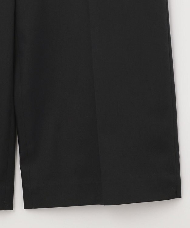 自由区 【接触冷感・撥水防汚加工】COOLMAX ワイドクロップドパンツ ブラック系