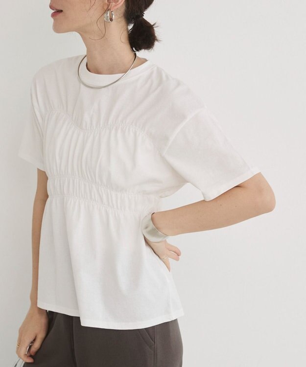 WEGO 【ANGIE VINTAGE】ビスチェ風シャーリングT オフホワイト