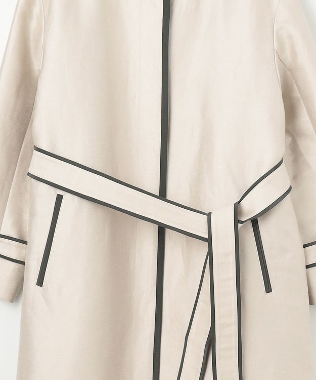 自由区 バイカラーパイピング コート ベージュ系
