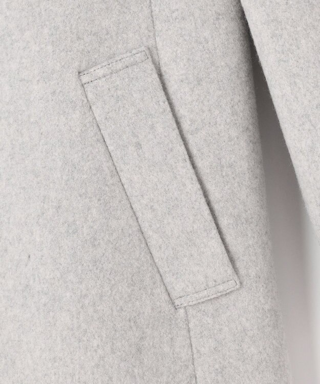 J.PRESS LADIES ショートビーバー フーデッド コート ライトグレー系