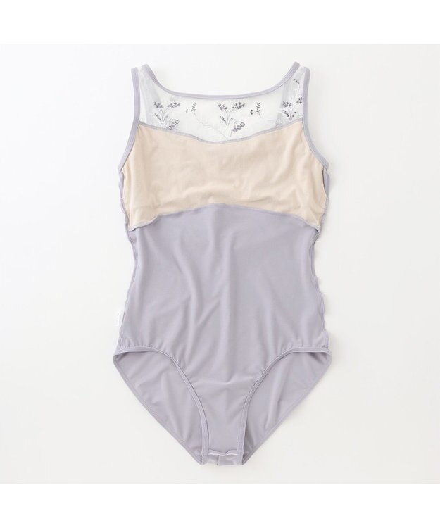 Chacott ノースリーブレオタード パールグレー