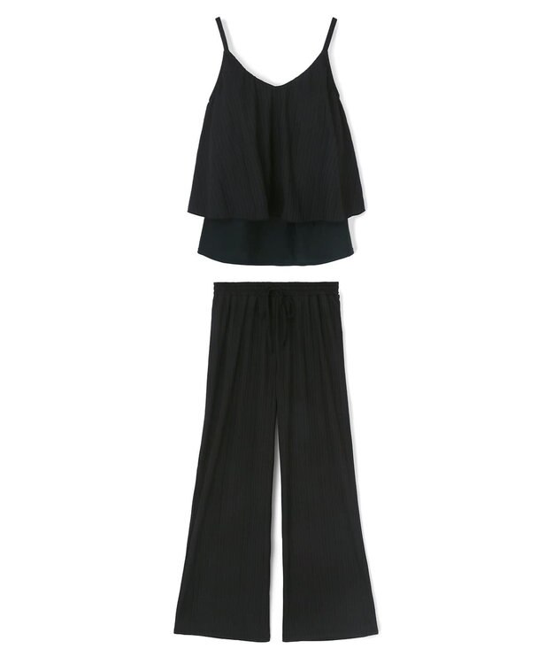 San-ai Resort（三愛水着楽園） ロングパンツセット水着　9M・11L【Coral veil（コーラルヴェール）】 ブラック