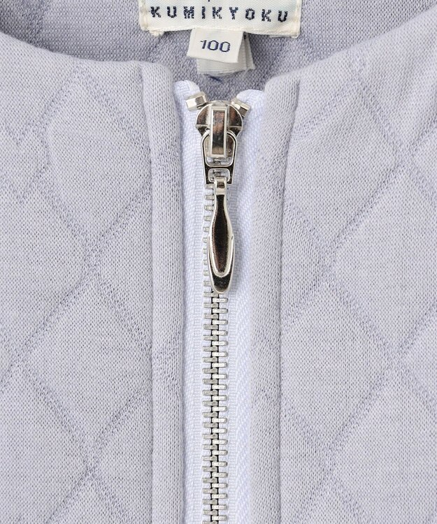 組曲 KIDS 【90-100㎝】ハートキルトジャガード アウター サックスブルー系