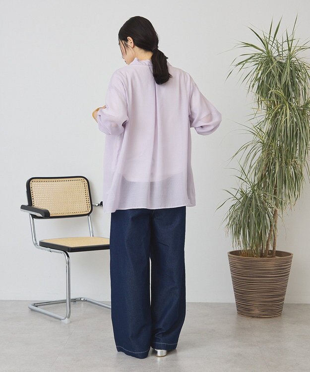 AMERICAN HOLIC ウエストタックシアーストライプシャツ Pink