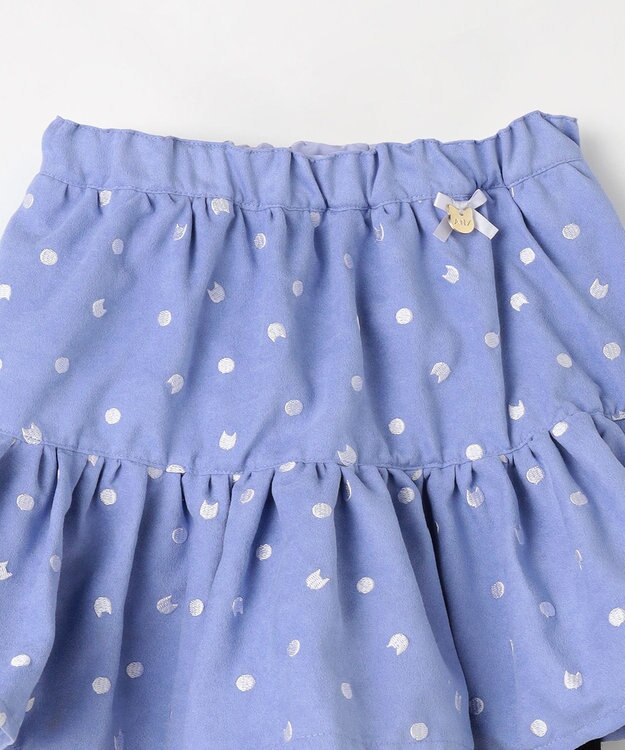 ANY KIDS ネコ×ドット刺繍 スキャッツ ラベンダー