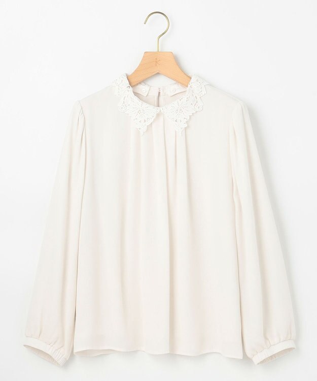 組曲 S 【WEB限定・2WAY】ジョーゼットシフォンレース襟 ブラウス アイボリー系