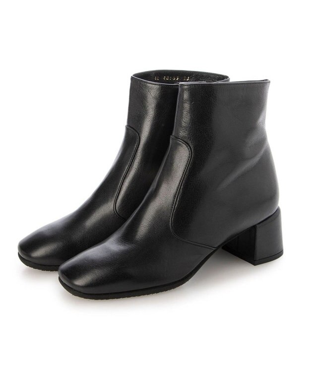 MODE ET JACOMO <D'ICI>スクエアトゥショートブーツ ブラック