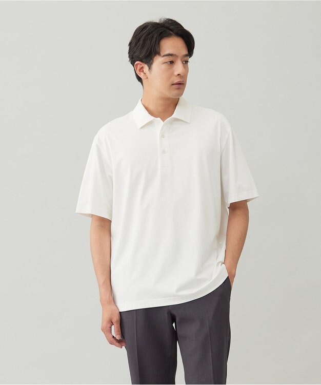 UNFILO MENS 【メンズノンノWEB掲載】快適さらさら冷感POLO【男女兼用】 ホワイト