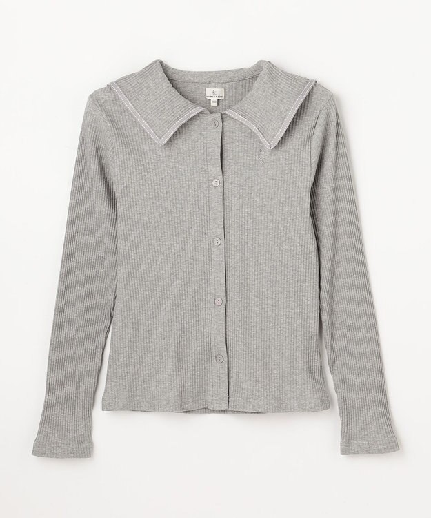 組曲 KIDS 【150-160㎝】セーラーカラー リブトップス グレー