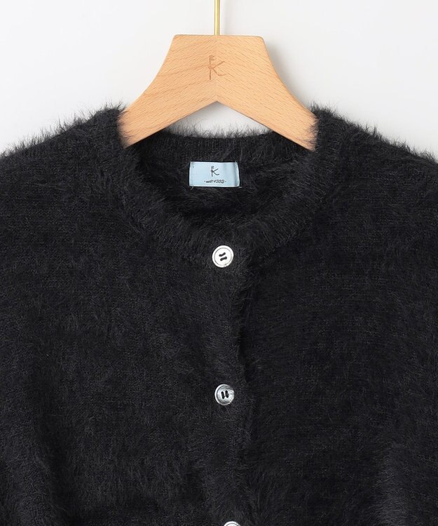 組曲 ナイロンファー カーディガン ブラック系