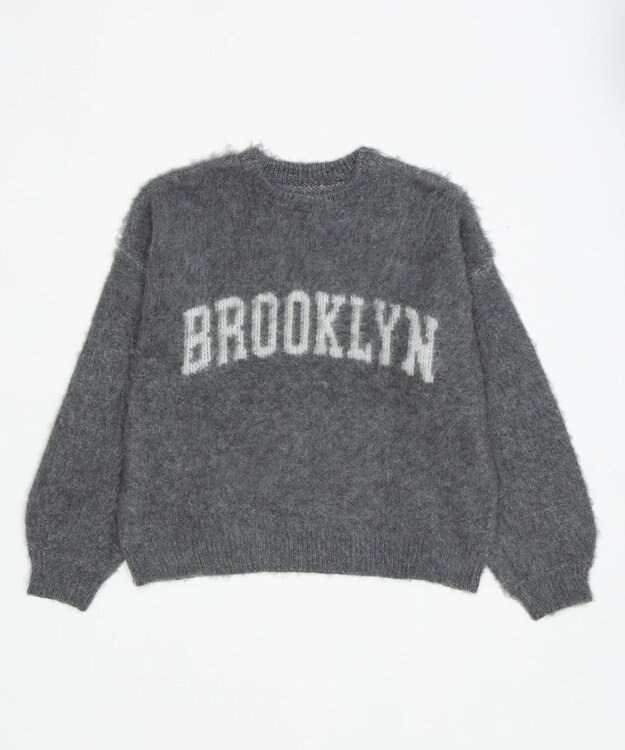 WEGO モヘアタッチBROOKLYNロゴニット グレー