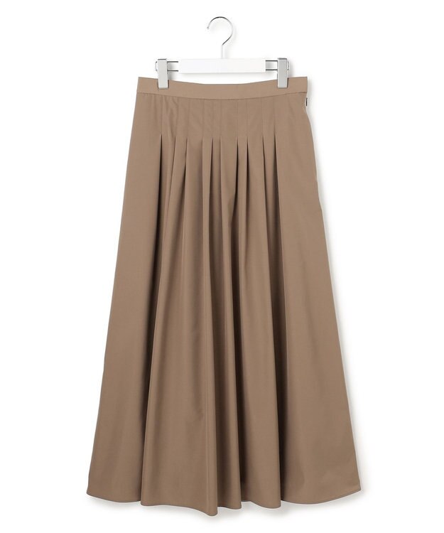 23区 【撥水加工/洗える】ブライトタフタ タック スカート ブラウン系