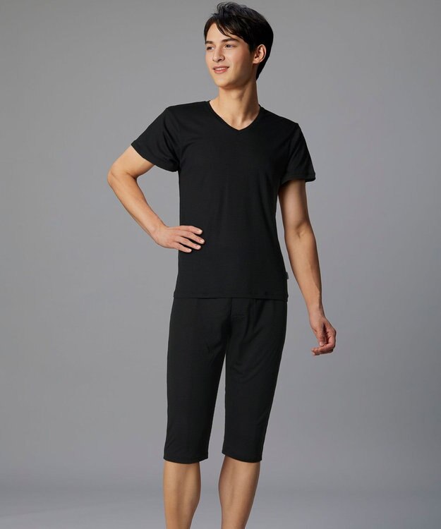 WACOAL MEN インナーボトム　【ムレからの解放】　吸放湿性　吸汗速乾　ひざ下丈　前開き　/ ブロス　GS3330 ブラック