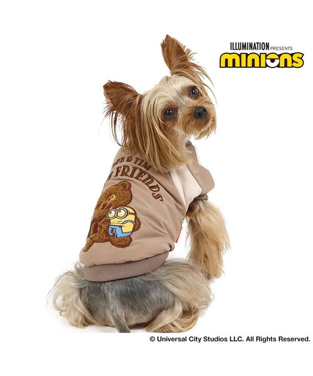 PET PARADISE ミニオン ボブ＆ティム スカジャン 小型犬 茶系