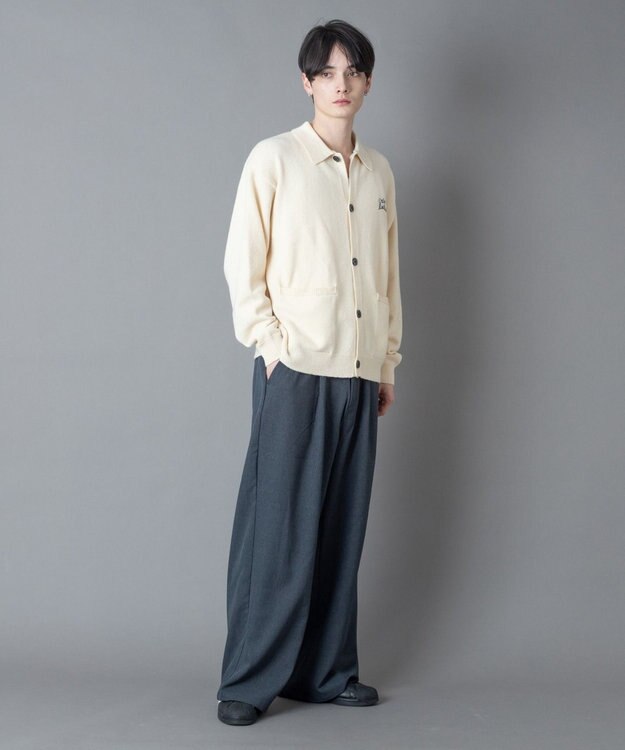 WEGO 【ユニセックス着用ITEM】ワンポイントニットシャツ（LS） オフホワイト