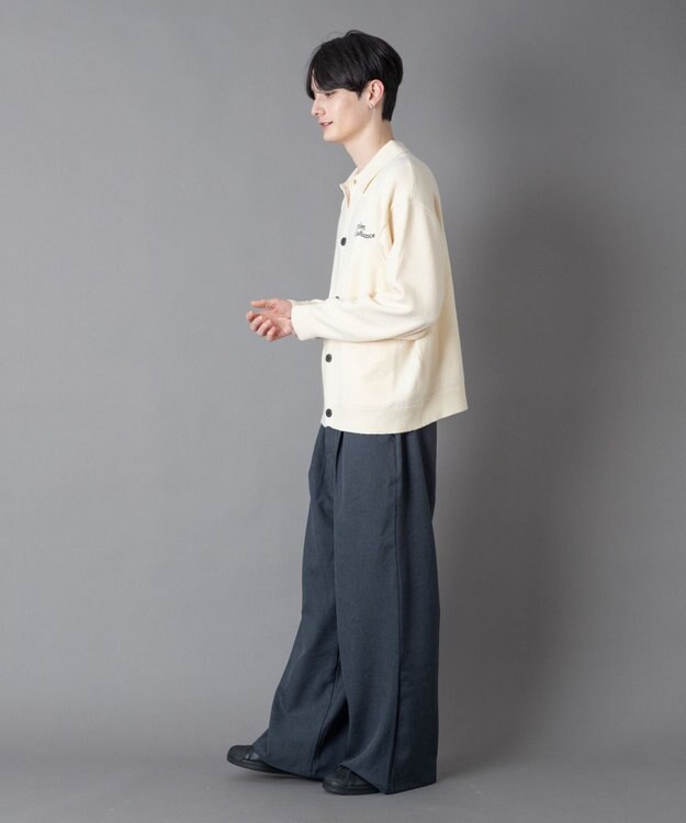 WEGO 【ユニセックス着用ITEM】ワンポイントニットシャツ（LS） オフホワイト