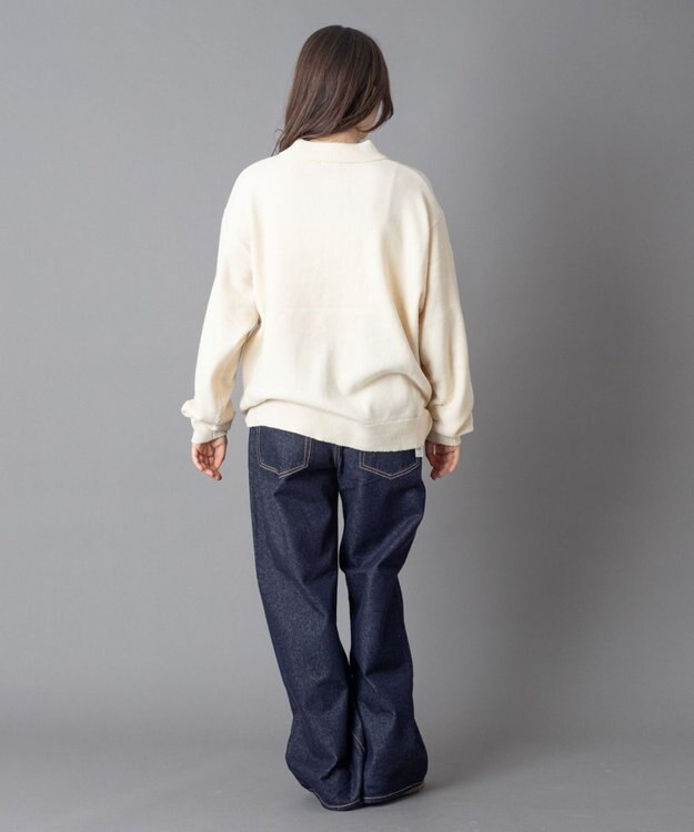 WEGO 【ユニセックス着用ITEM】ワンポイントニットシャツ（LS） オフホワイト