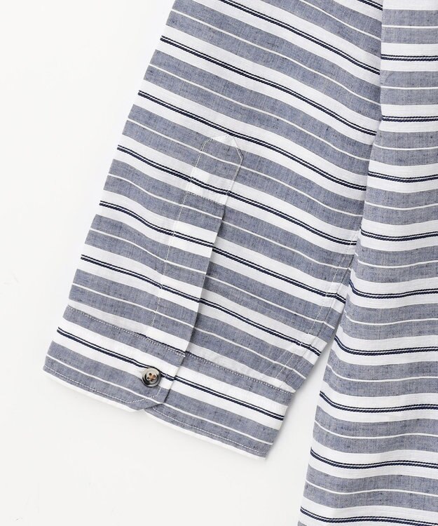 JOSEPH ABBOUD 【清涼感】エアリノマリンボーダーシャツ ネイビー系2