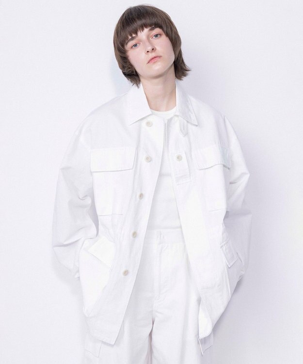 NAVE 【ReNAVE・セットアップ可/洗える】コットンリネンカルゼ ジャケット ホワイト系