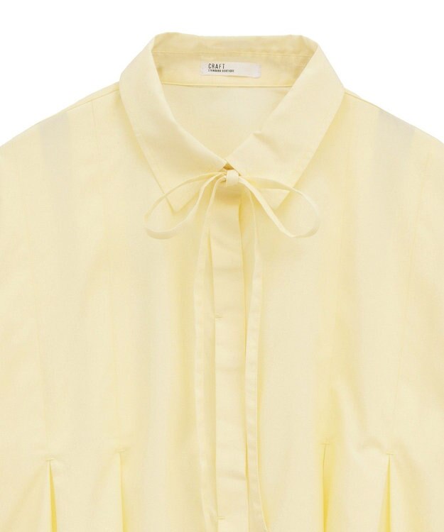 CRAFT STANDARD BOUTIQUE タイ付きタックシャツチュニック Light Yellow